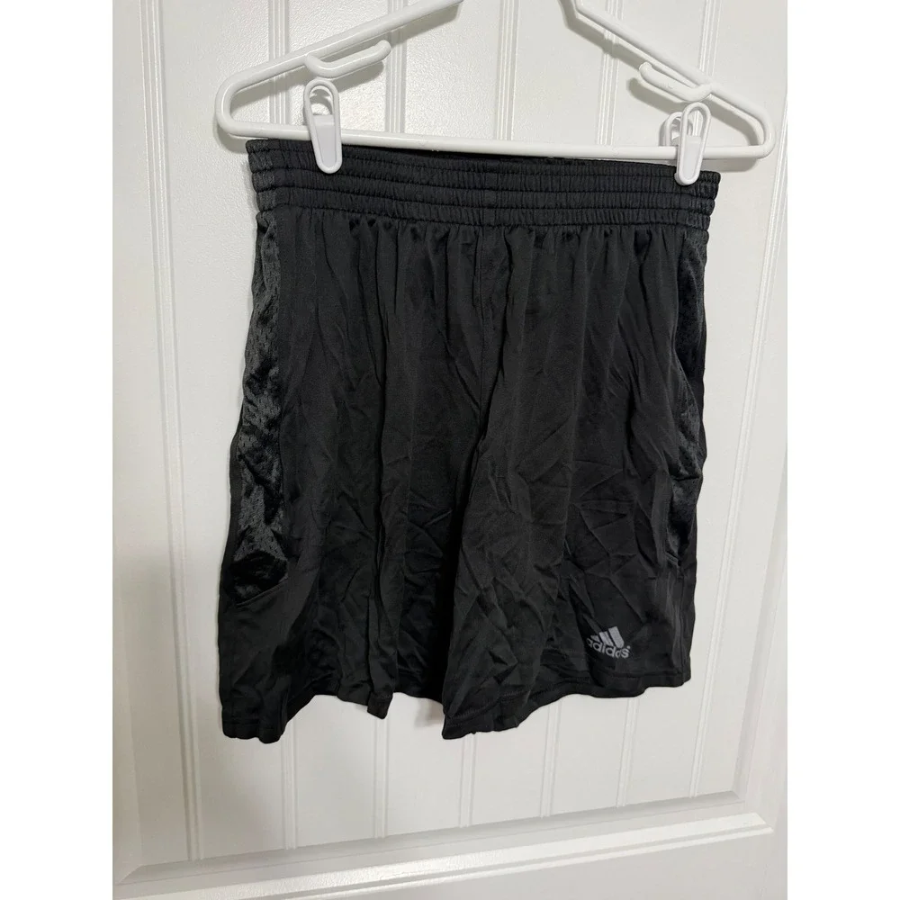 Adidas‎ Athletic Shorts Mens XS Black Elastic Waist Side Stripe Sportswear